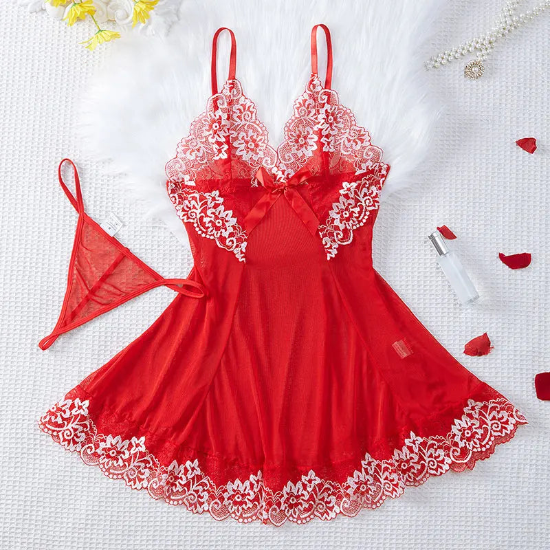 Sexy Nightgown Set Women Dress