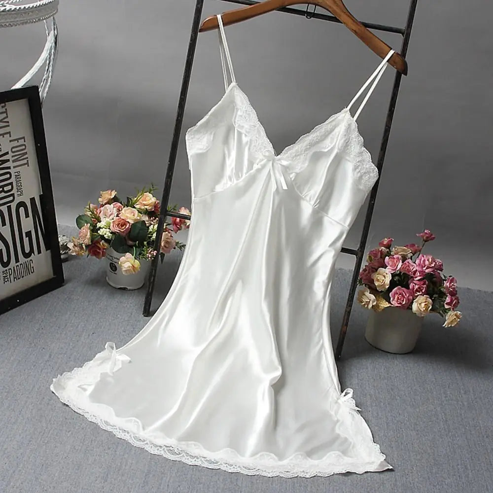 Sexy Lace Patchwork Camisola Lingerie Nighty Wedding Dress