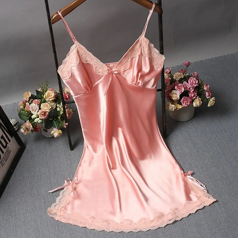 Sexy Lace Patchwork Camisola Lingerie Nighty Wedding Dress