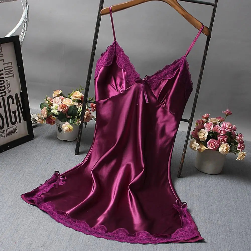 Sexy Lace Patchwork Camisola Lingerie Nighty Wedding Dress