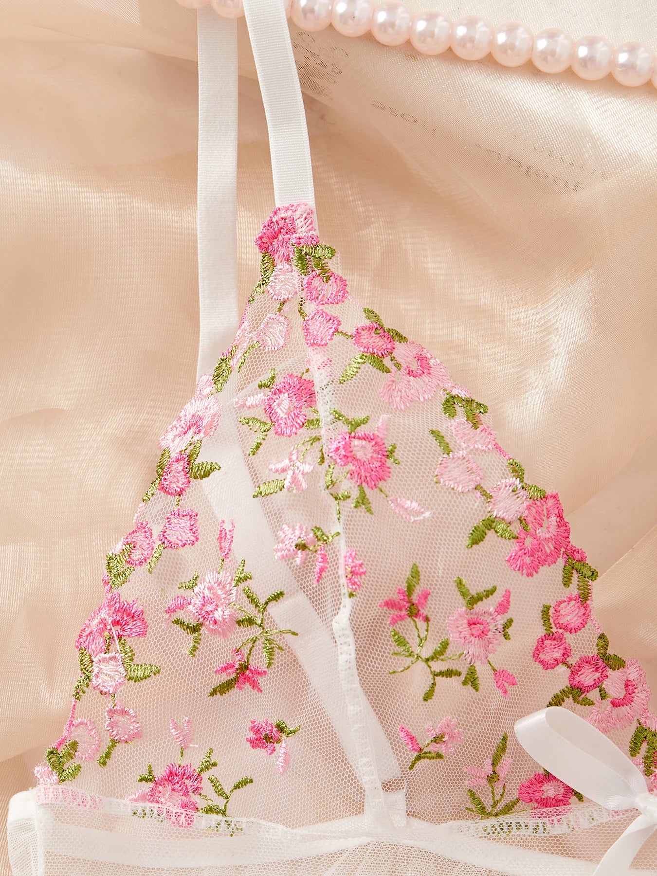 Lady Floral See Through Sexy Slip Dress