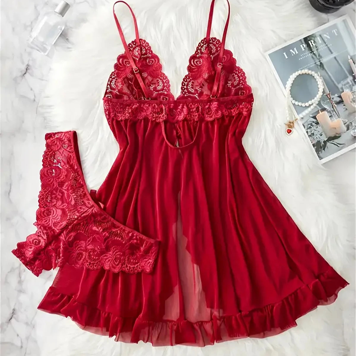 Red Sexy Lingerie Erotic Underwear Sets