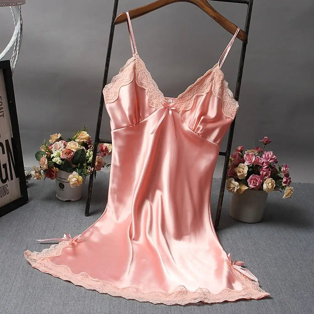 Sexy Lace Patchwork Camisola Lingerie Nighty Wedding Dress