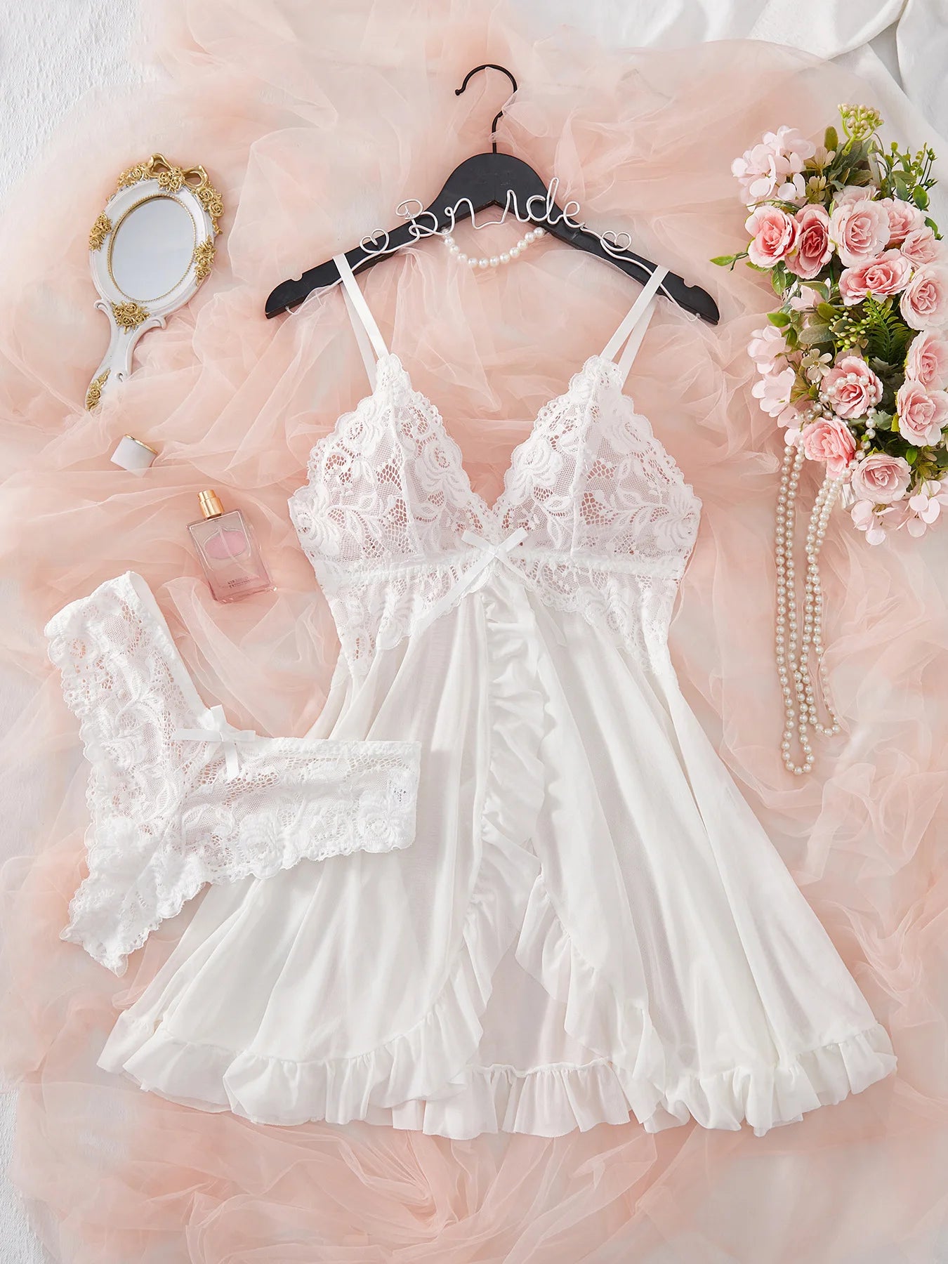Sexy Lingerie Set Women Erotic Bra Nightdress