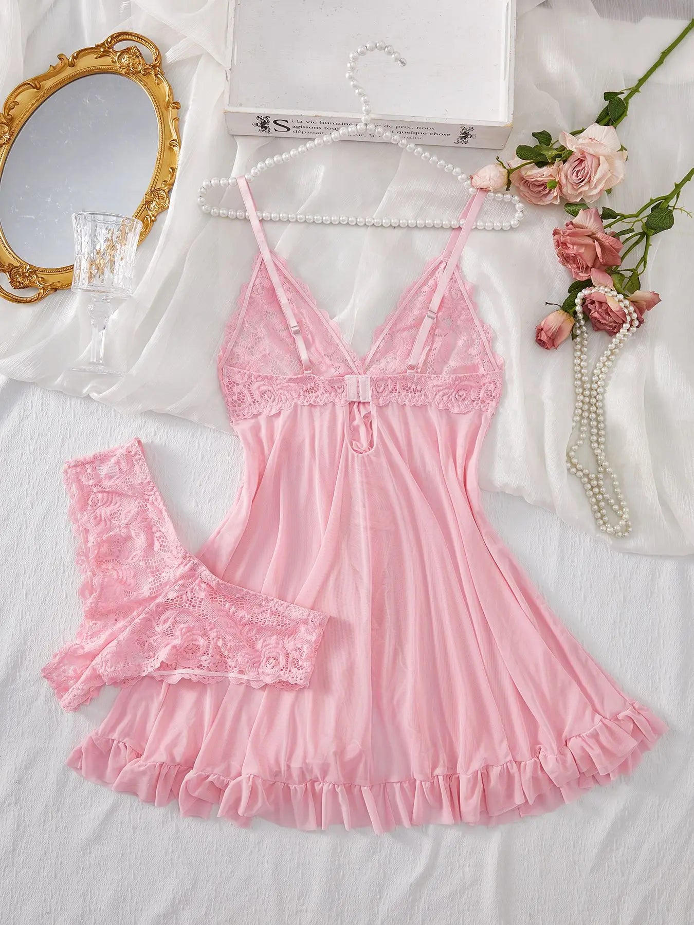 Sexy Lingerie Set Women Erotic Bra Nightdress