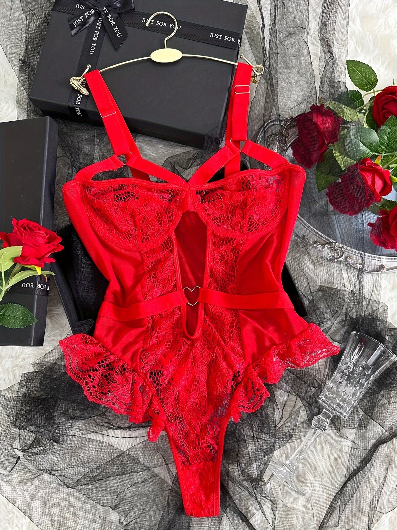 Lace Semi Sheer Criss Cross Sexy Lingerie