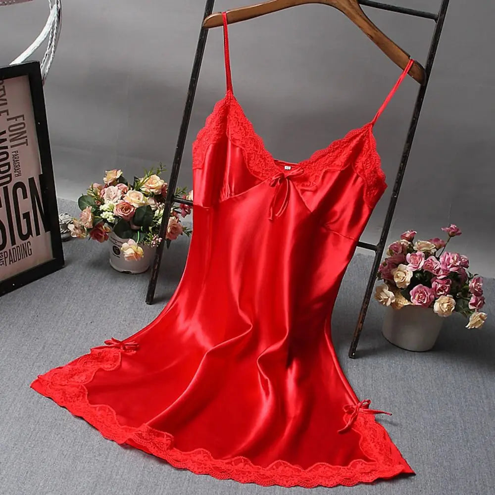 Sexy Lace Patchwork Camisola Lingerie Nighty Wedding Dress