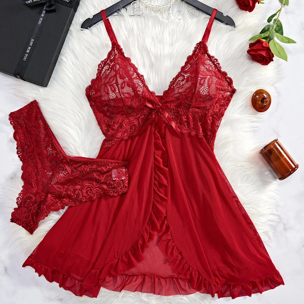 Transparent Red Sexy Lingerie Women's Underwear