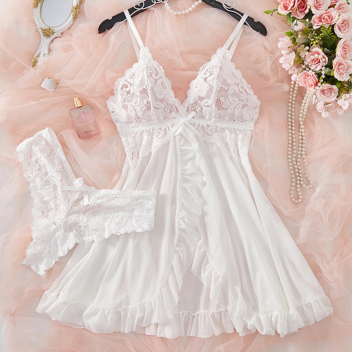 Sexy Lingerie Set Women Erotic Bra Nightdress