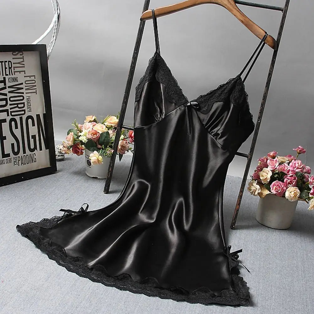 Sexy Lace Patchwork Camisola Lingerie Nighty Wedding Dress