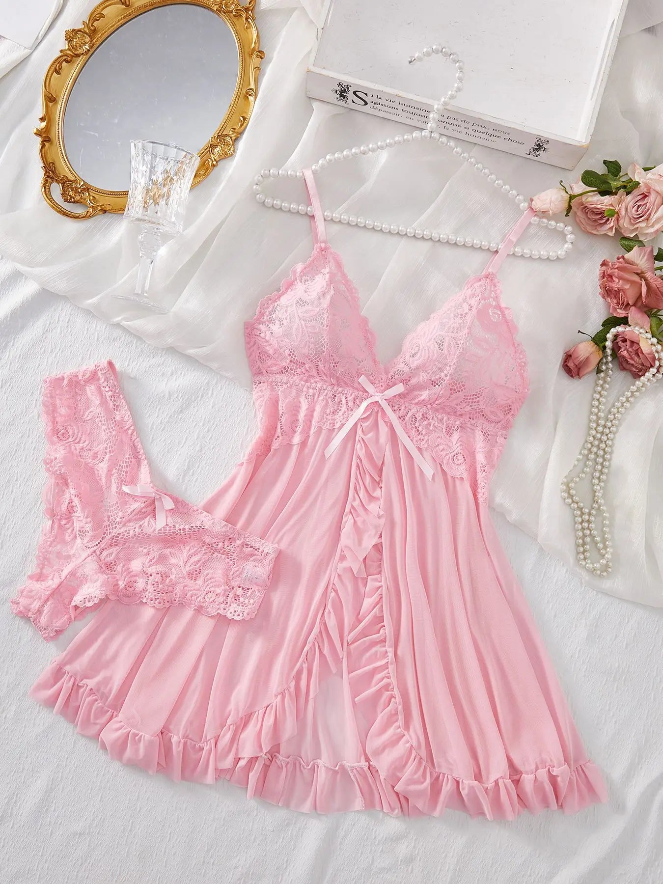 Sexy Lingerie Set Women Erotic Bra Nightdress