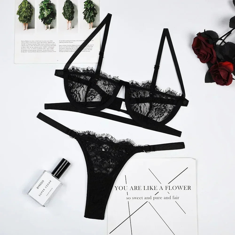 Sexy Lingerie Woman Lace Transparent Underwear
