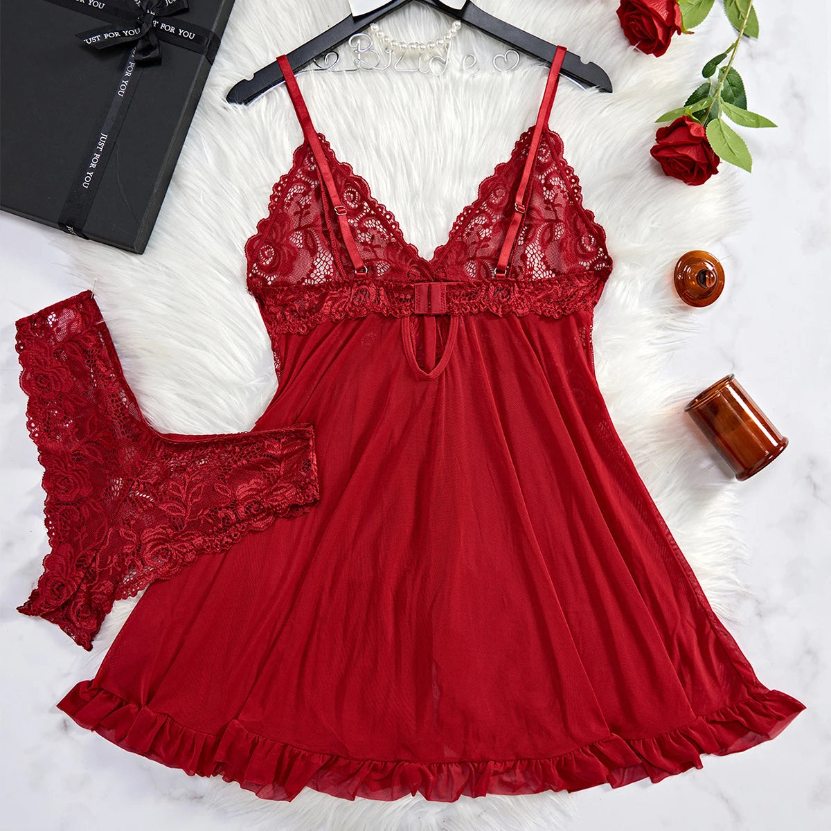 Transparent Red Sexy Lingerie Women's Underwear
