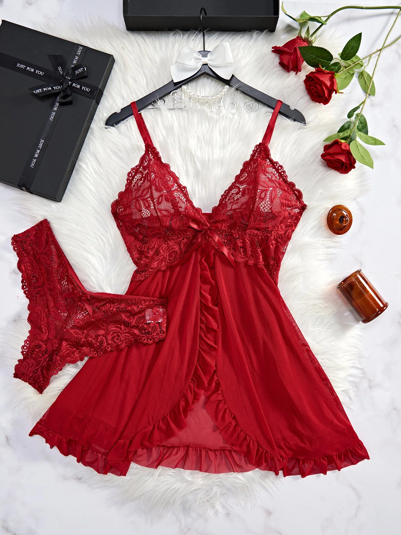 Sexy Lingerie Set Women Erotic Bra Nightdress