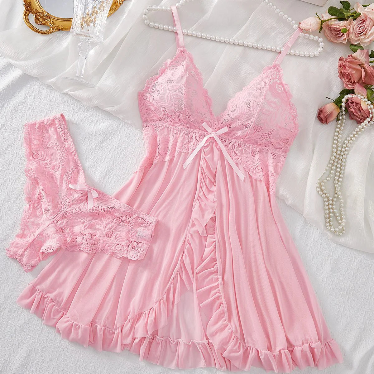 Sexy Lingerie Set Women Erotic Bra Nightdress